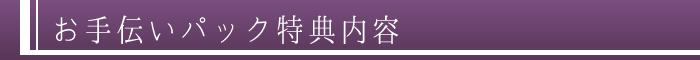 お手伝いパック特典内容